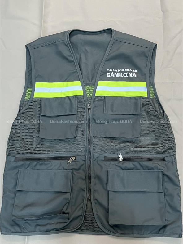 Áo ghile phản quang 3K Xám đậm